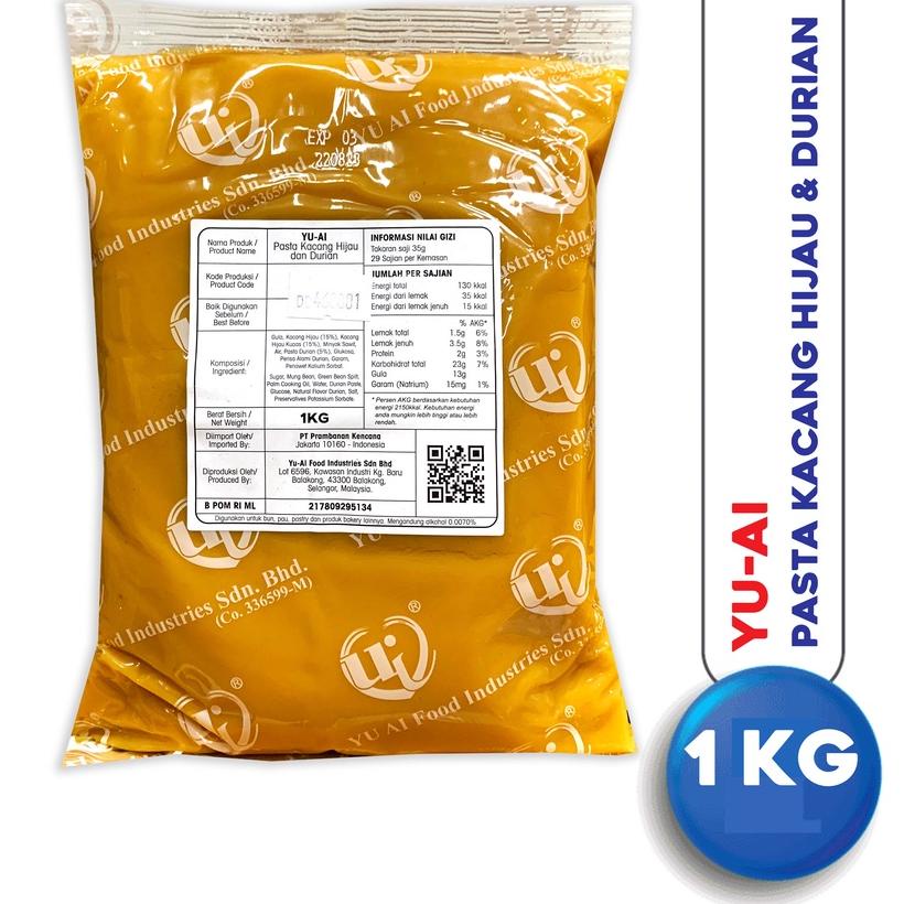 

➲ YU-AI Durian Mung Bean Paste 1 KG Pasta Kacang Hijau dan Durian ☊
