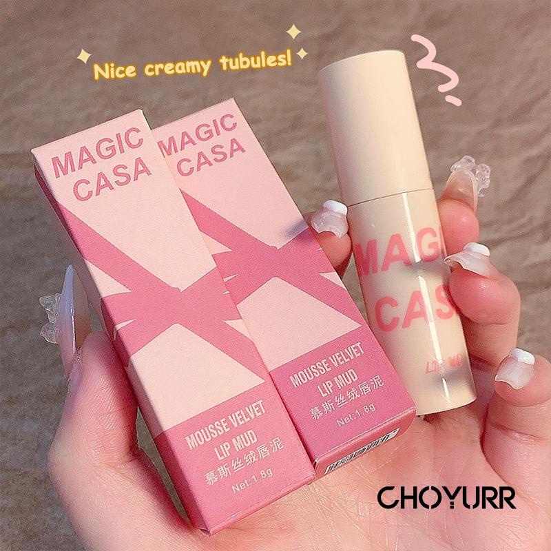 【COD】MAGIC CASA Lip Cream Matte Velvet Lipstick Tahan Lama Lip Mud 24 jam-Tahan Nyaman dan Lembap Bibir-CH