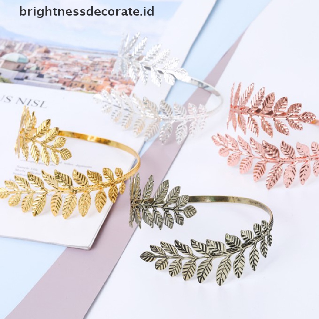 [Birth] Metal Greek Roman Laurel Leaf Bracelet Armband Upper Arm Cuff Armlet [ID]