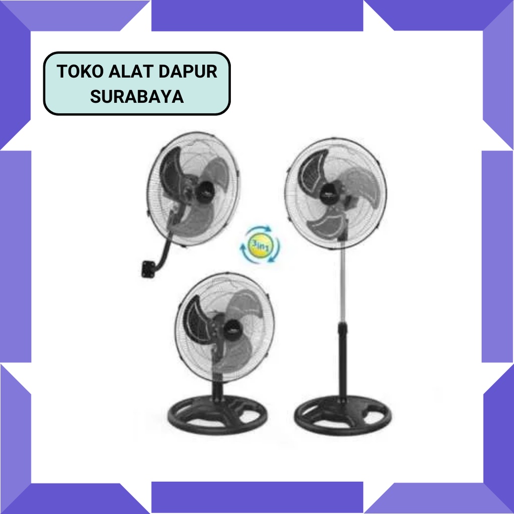 Maspion Power Fan Kipas Angin 3in1 18 inch PW 458 - PW458 (GOJEK/Grab) tidak berisik origginal