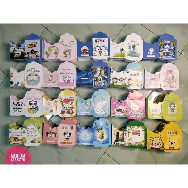 

1000 lembar amplop medium karakter, Snack+atm, muslim, uang free plastik