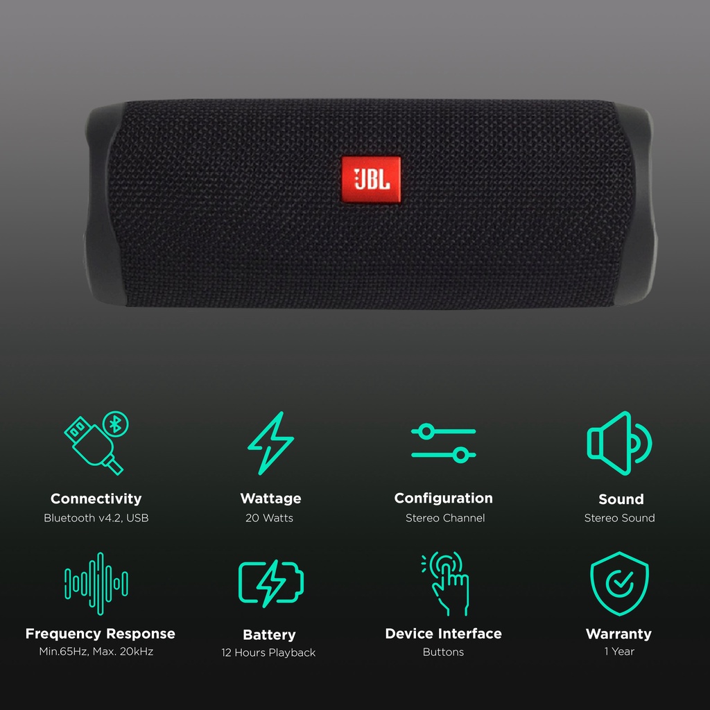 DE - JBL FLIP 5 Wirelless Bluetooth Portable Speaker Bass IPX7 Watterproof BT V5.0