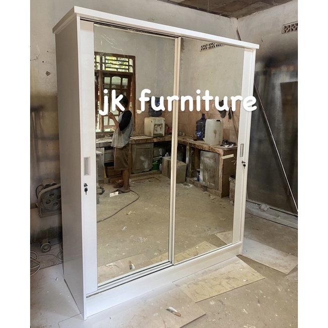 lemari pintu 2 sleding full kaca