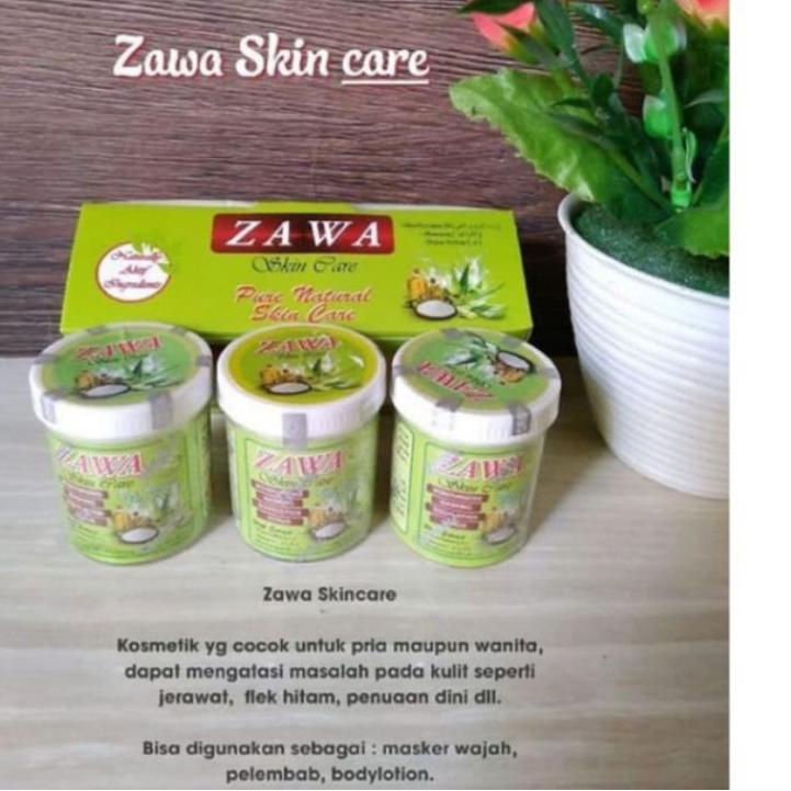 Zawa Skin Care Original 3 botol + kotak paket (free packing bubble wrap + dus)