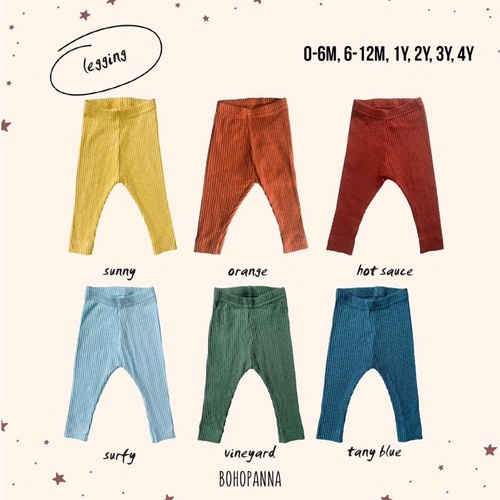 Legging Bayi Celana Panjang Anak Bohopanna 0 6 Bulan 1-4 Tahun New Colour