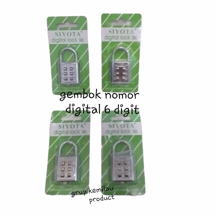 Gembok Digital Lock 30mm Besi Stenless / Gembok Nomor Angka 6 digit