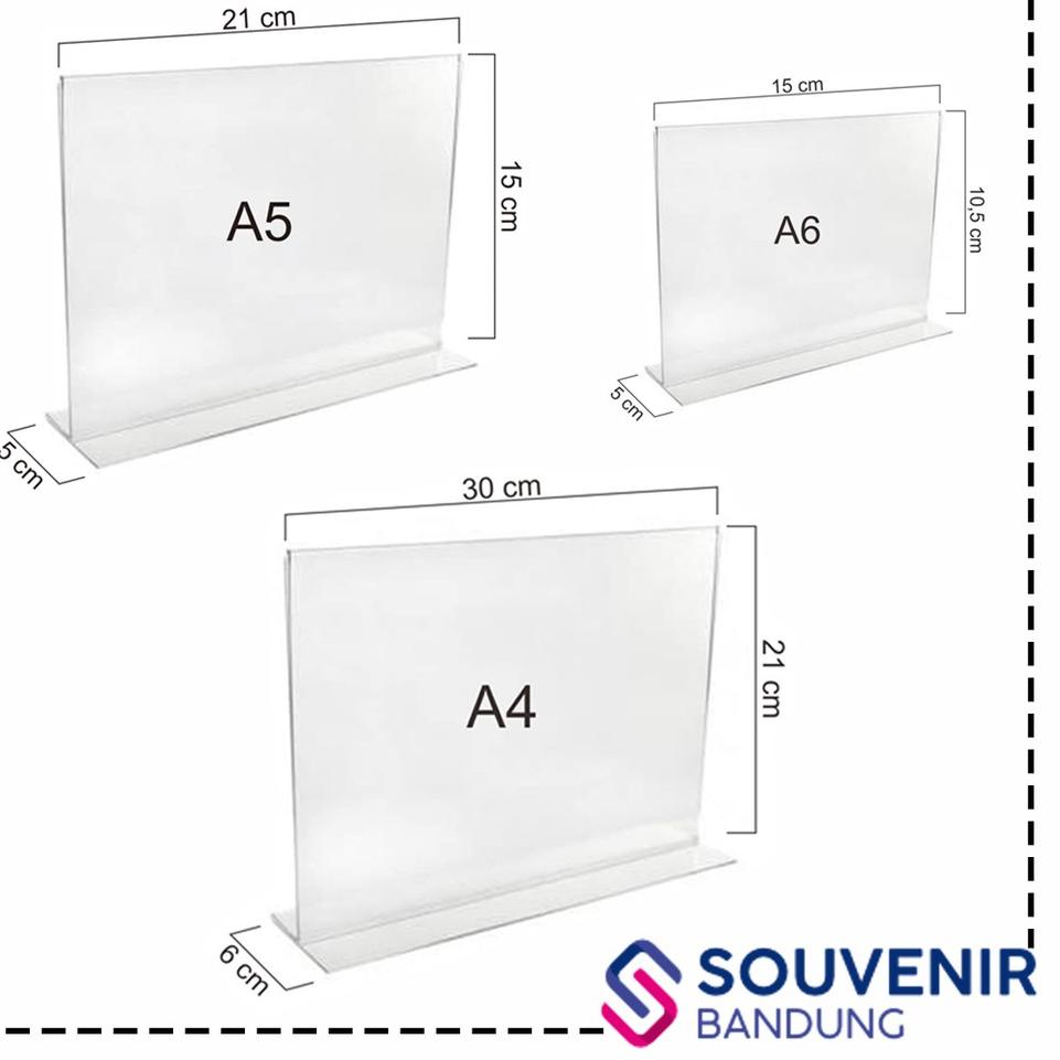 

12.12 Brand Display menu akrilik Standing Acrylic Papan Tempat Meja Minimalis Landscape A6 A5 A4 serbuuu !