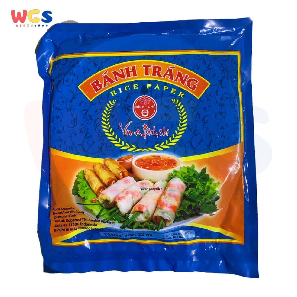 Banh Trang High Quality Rice Paper Vina Bich Chi 22cm 50 Sheets 400g - Halal