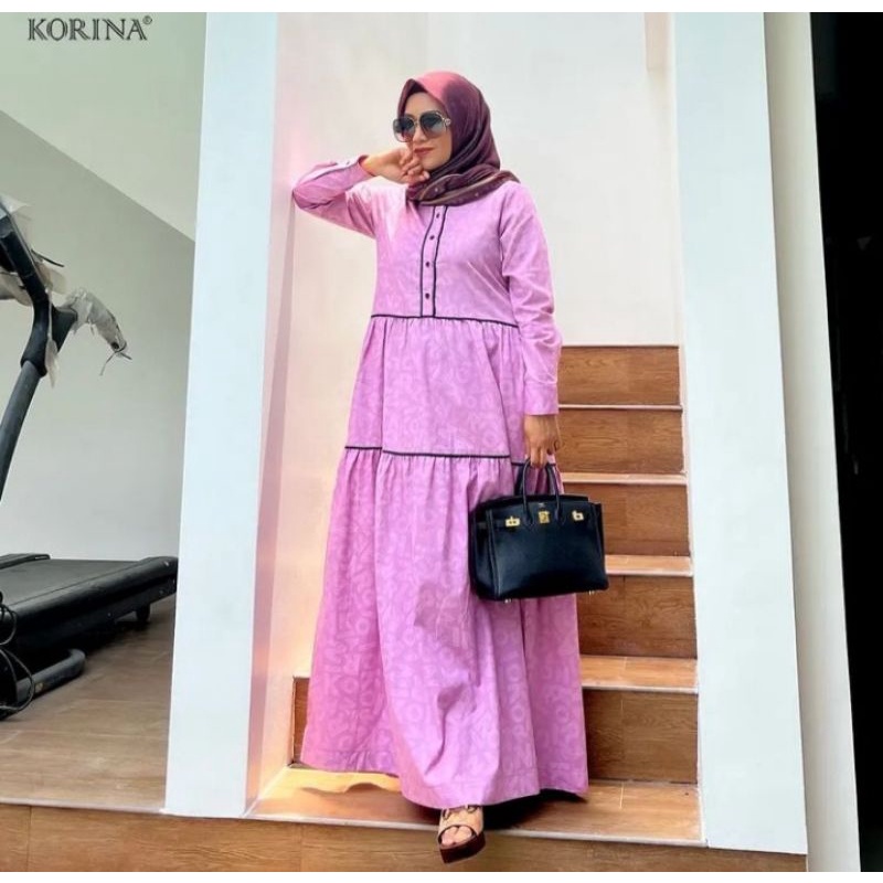 Ready Korina Chelsea dress || gamis korina promo || sale korina | baju Korina