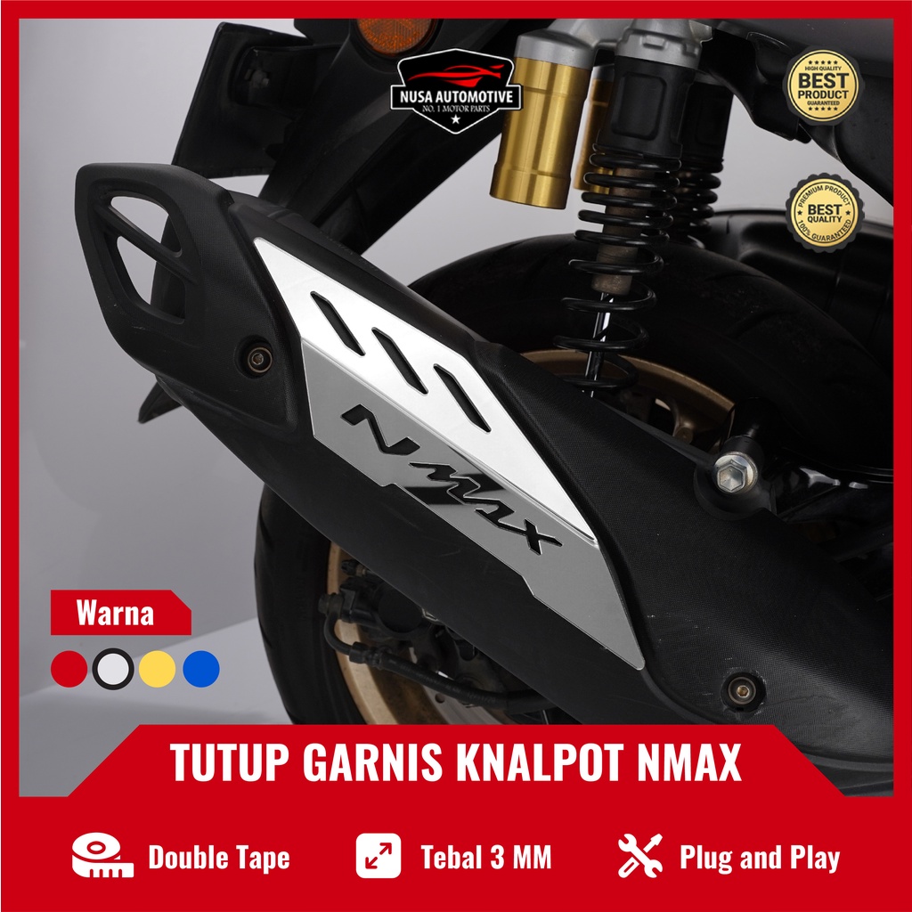 Jual GARNIS KNALPOT NMAX TUTUP KNALPOT NMAX CARBON MERAH GOLD ALL NMAX