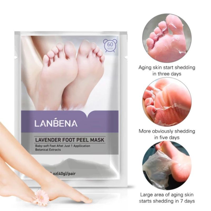 Lanbena foot peel mask/ masker kaki original 100%