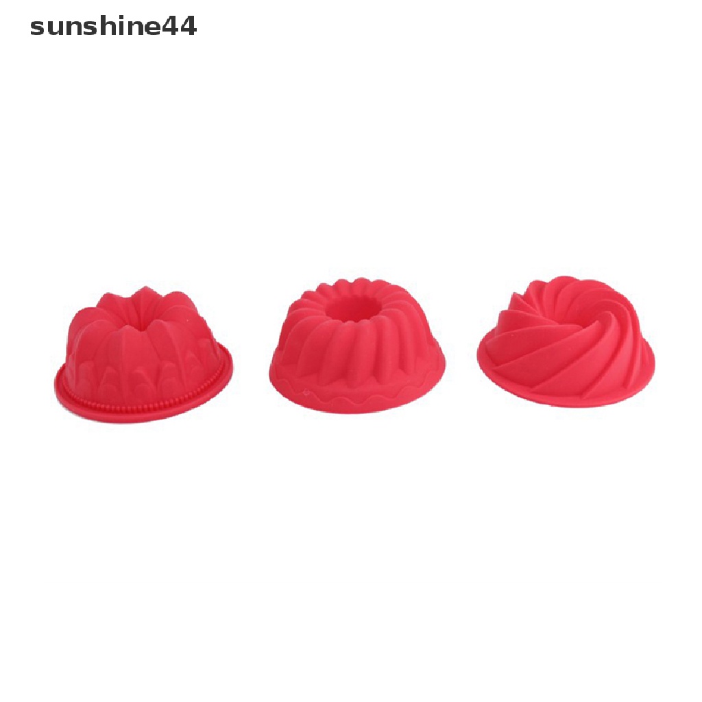 Sunshine 1Pc 4inch 3D Kue Cetakan Silikon Bentuk Swirl Besar Dessert Cake Mould Baking Tools.