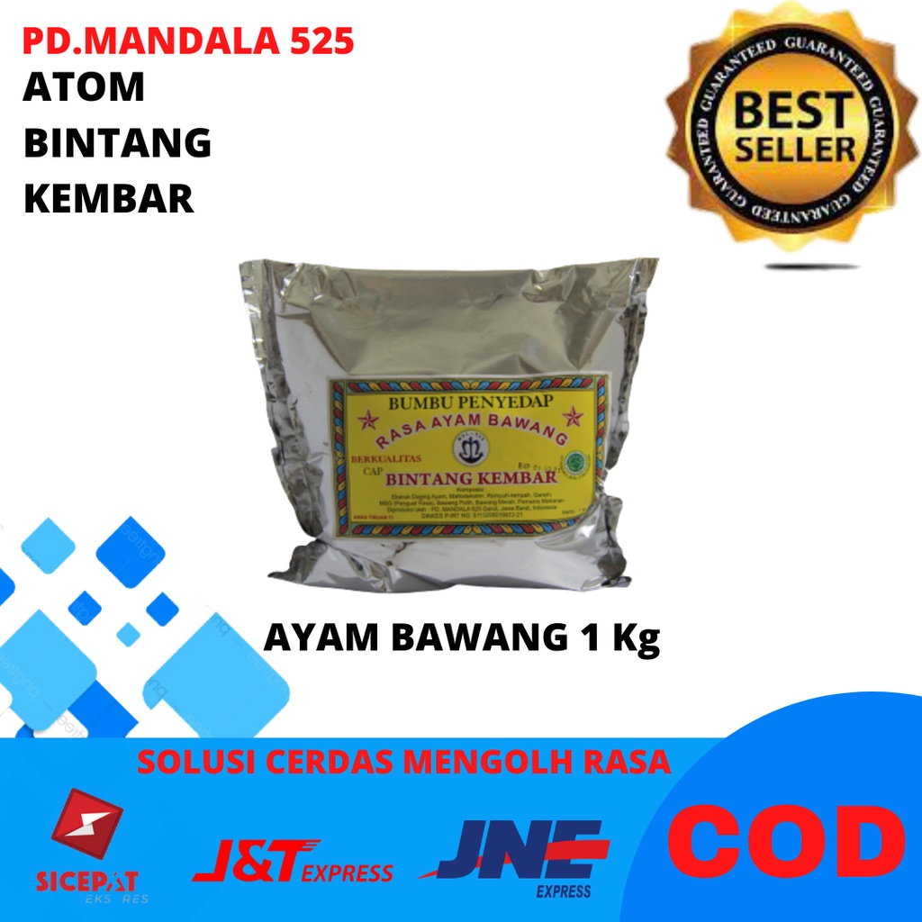 

Bumbu Tabur Premium Aneka Rasa Ayam Bawang Atom Bintang Kembar Kemasan 1Kg