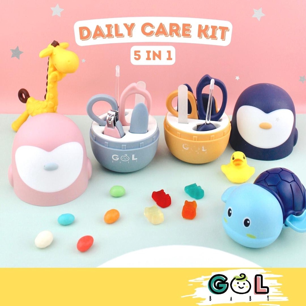 GOL Baby Nail Care Manicure Set 5 in 1  - Perawatan Gunting Kuku Bayi Set Owl Series
