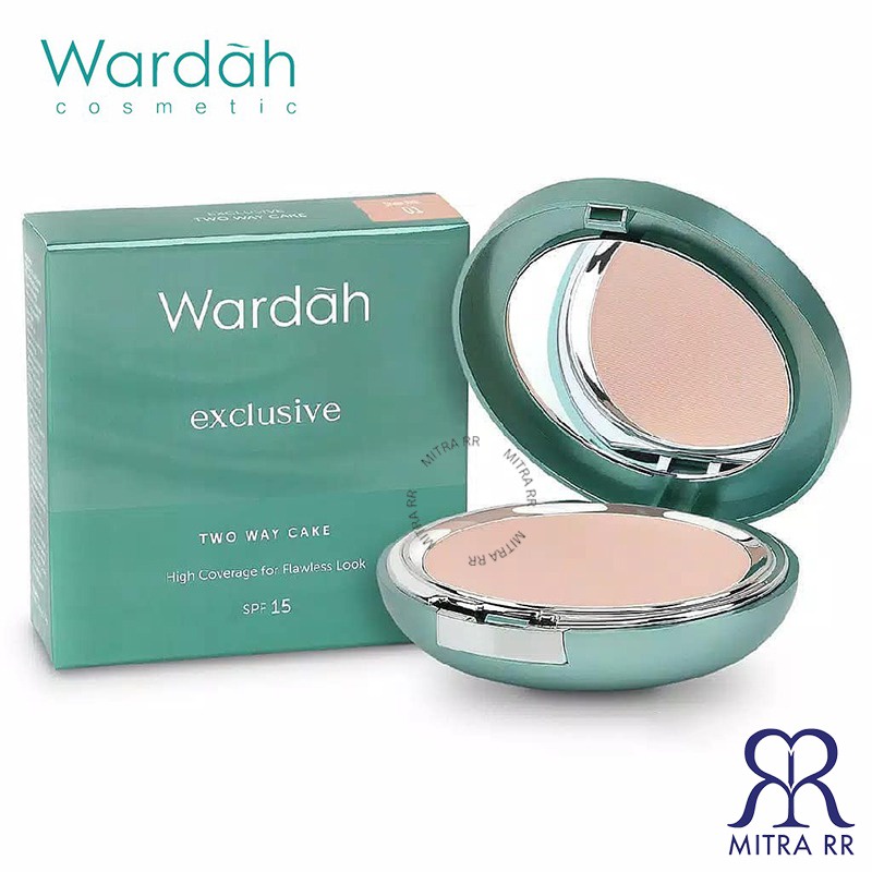 Wardah Exclusive Two Way Cake SPF 15| Bedak Padat Coverage Halus Matte Finish dan Tahan Lama Full dan Refill