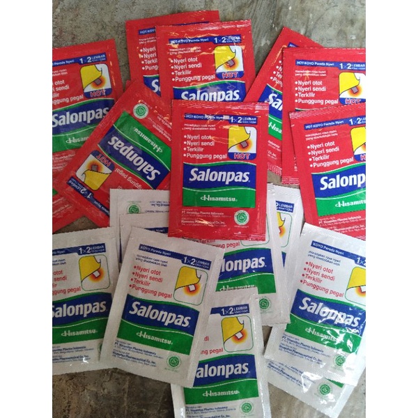 isi 2lembar salonpas hot 1x2lembar salonpas hijau  1x2lembar