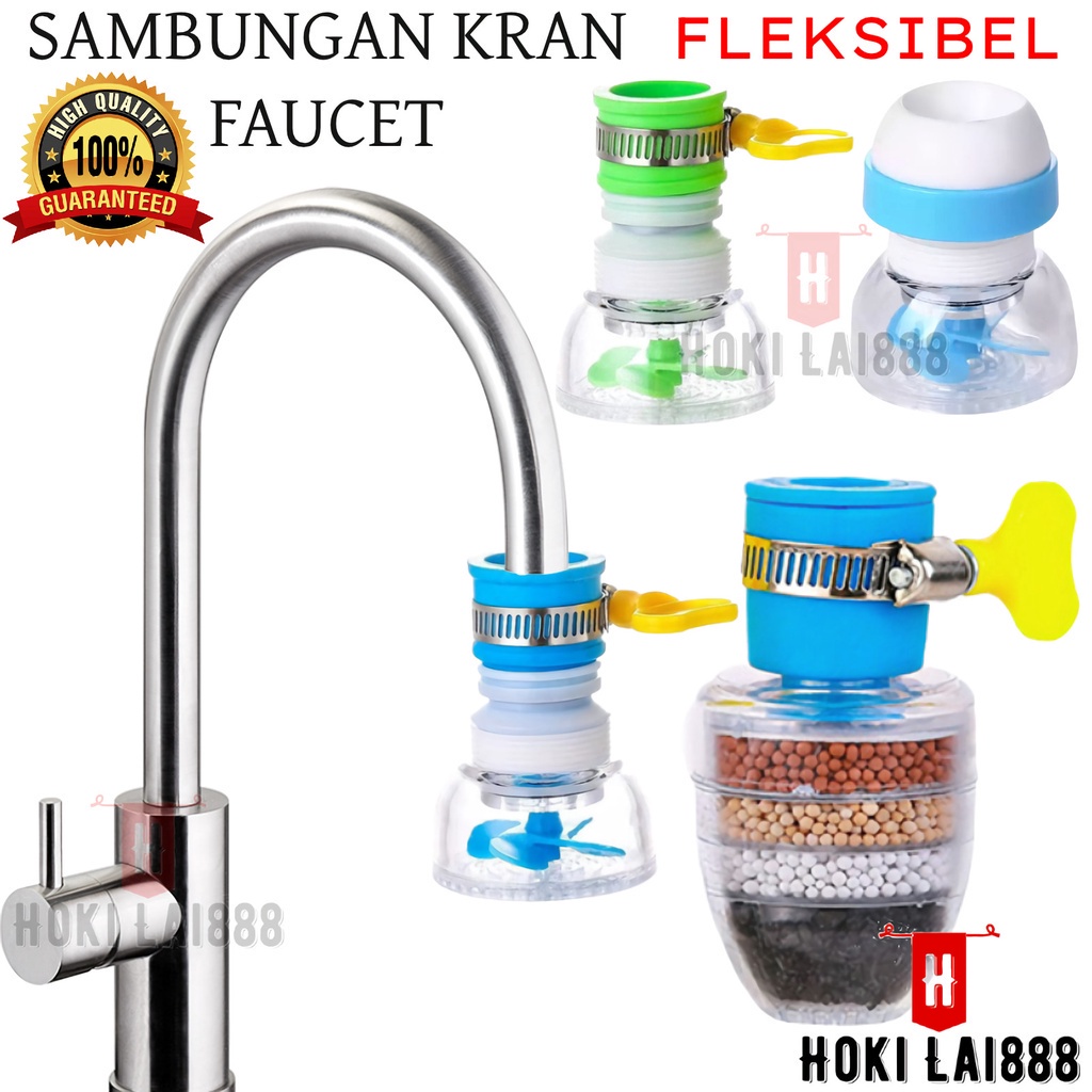 [HKL] KEPALA KRAN AIR 6 LAPIS FILER / SAMBUNGAN KRAN AIR FAUCET / KRAN AIR FLEXIBLE ANTI SPLASH / SAMBUNGAN SARINGAN FILTER KRAN AIR KIPAS