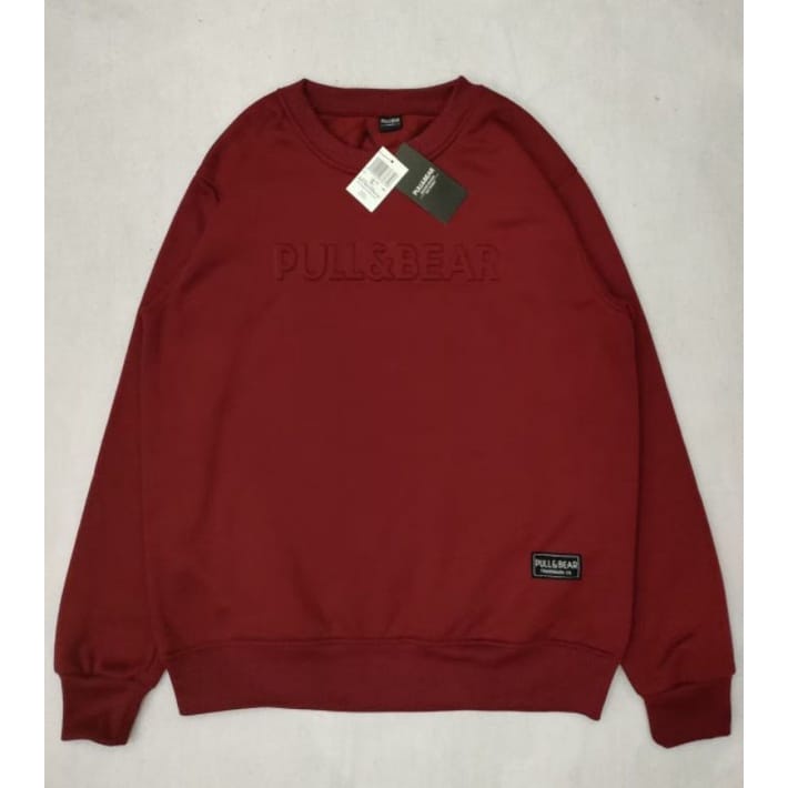 COD-Sweater Crewneck Pull And Bear Navy  Distro Logo 3D Embos Timbul Pria Wanita - Sweater Crewneck Pullbear Premium Unisex Bahan Tebal