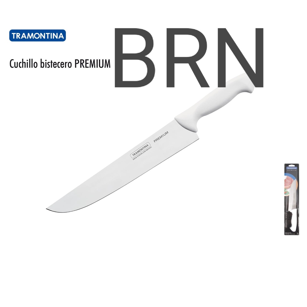 Pisau Daging 8 inchi Tramontina Meat Butcher Knife Premium 24473/188 White Stainless Steel Blade Ori