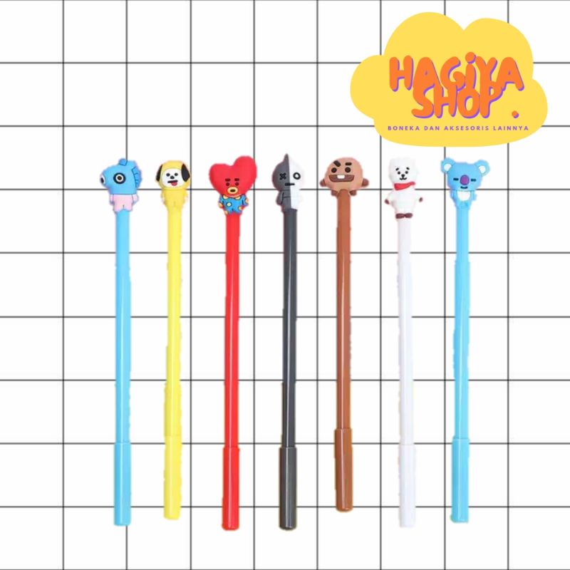 

Pulpen BT21 BTS Kpop Korea Pena untuk menulis Chimmy Cooky Shooky Van Mang Koya Tata RJ Boxy