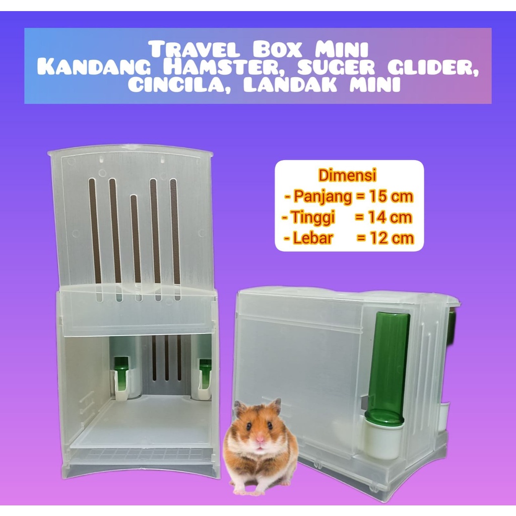 Kandang Mini Travel Box MTB-01 untuk Hamster, Suger Glider, Landak Mini, Chincila