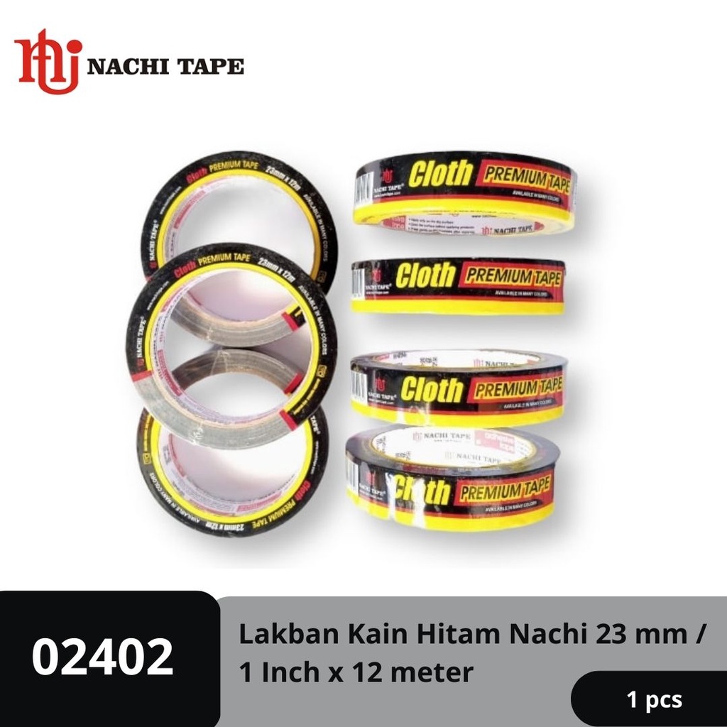 

Lakban Kain Hitam Nachi Cloth Tape 23 mm / 1 Inch x 12 meter