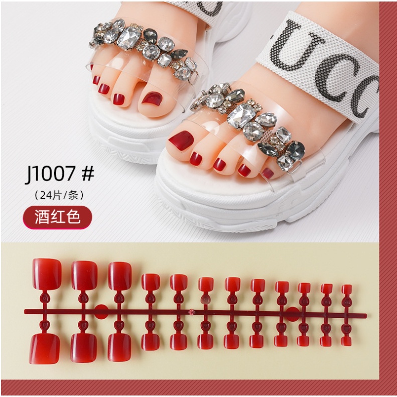 24pcs Kuku Palsu Kaki Fashion Wanita Kuku Jari Kaki Fake Nails  Kode J1001-J1016