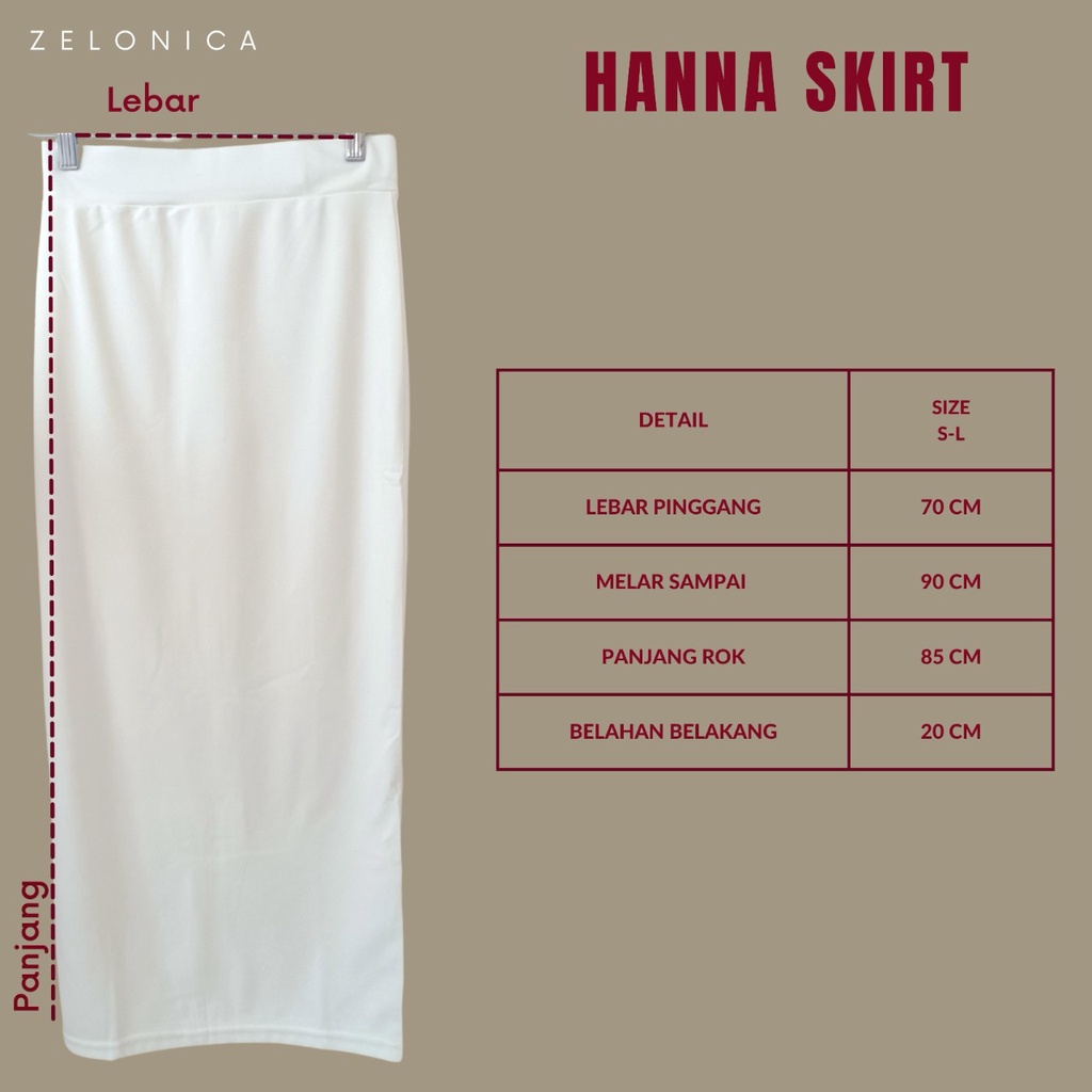 Zelonica Hanna Rok Span Bahan Scuba