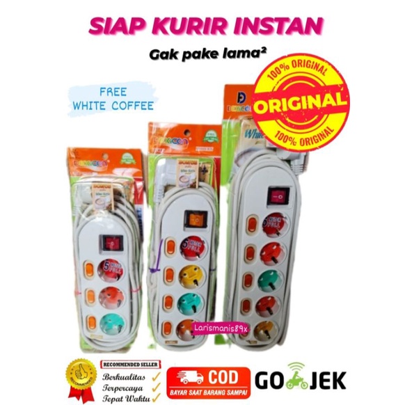 Stop kontak arde multipro/stop kontak 3 lubang+ kabel 5 meter multipro/colokan listrik/