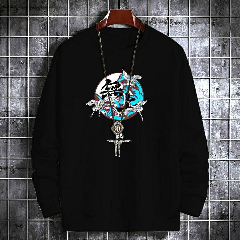 crewneck sweater pria kekinian motif STORK termurah /bahan fleece  lembut dan tebal