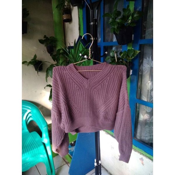 RAJUT - RAJUT CROP - CARDIGAN - SWEATER CROP - OVER SIZE - CROP THRIFT - THRIFT