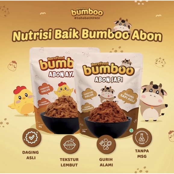 BUMBOO Kaldu Anak Asli Bumbu MPASI No MSG | Tanpa Gula &amp; Garam| Bahan Alami - Tambahan Sayur Asli | Abon Bayi