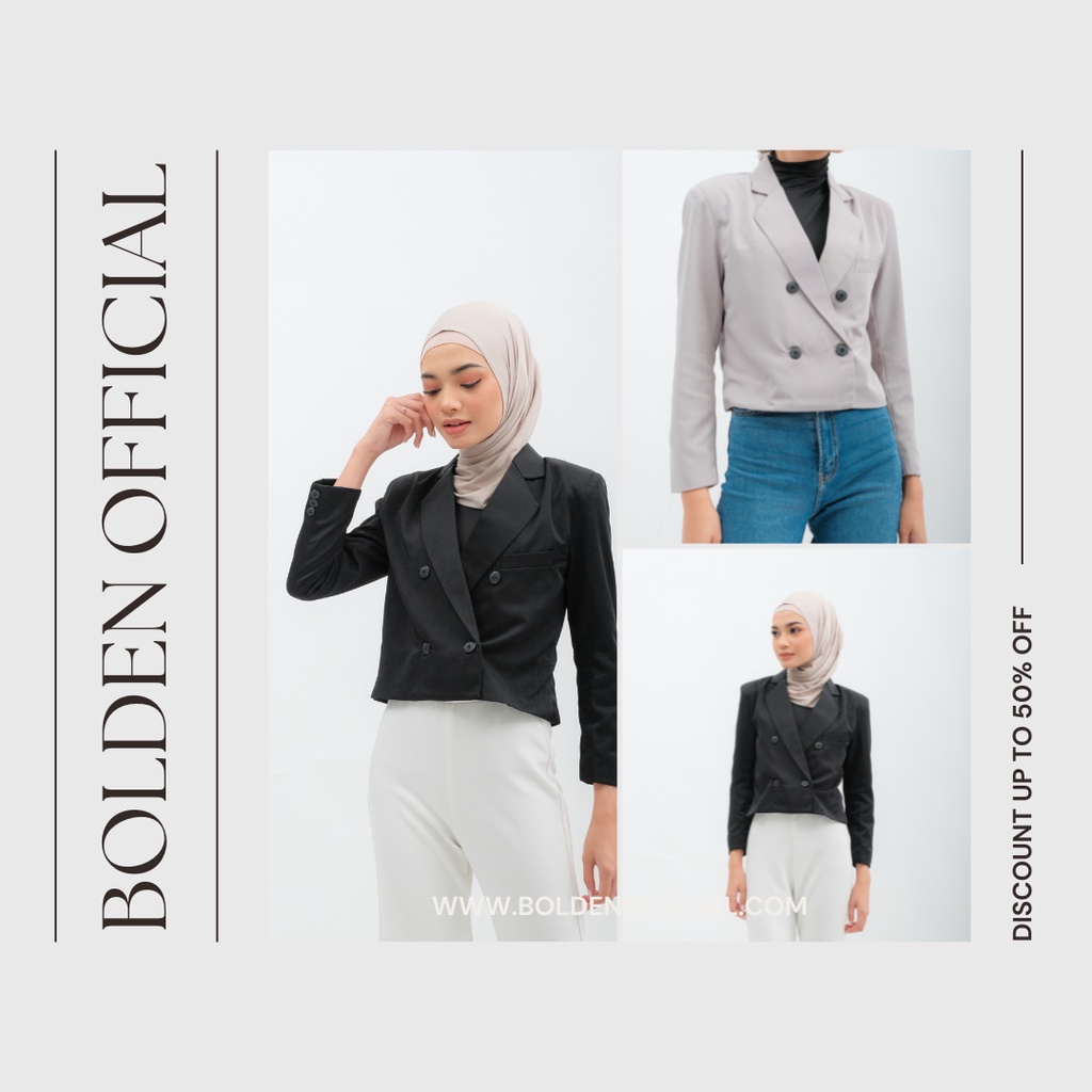 BLAZER WANITA -BLAZER CROP - BLAZER WANITA TRENDY - B10 - BOLDEN