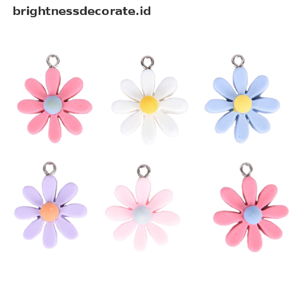 [Birth] 10pcs/set Resin Little Daisy Sun Flower Ch Liontin Membuat Perhiasan DIY Craft [ID]