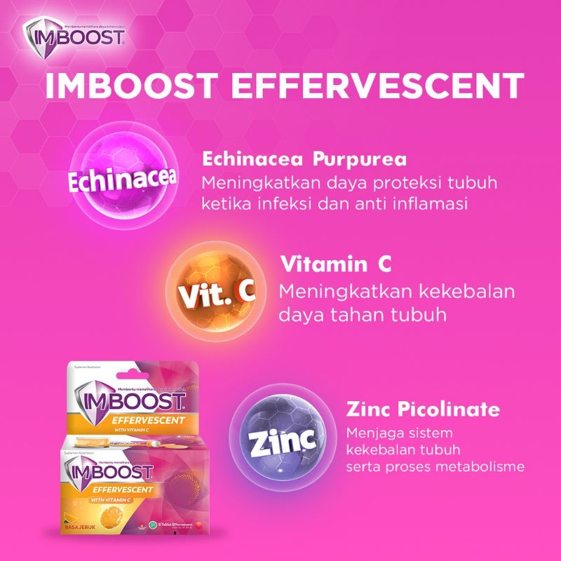 Imboost Effervescent Vitamin C Tube Isi 8 Tablet Rasa Jeruk