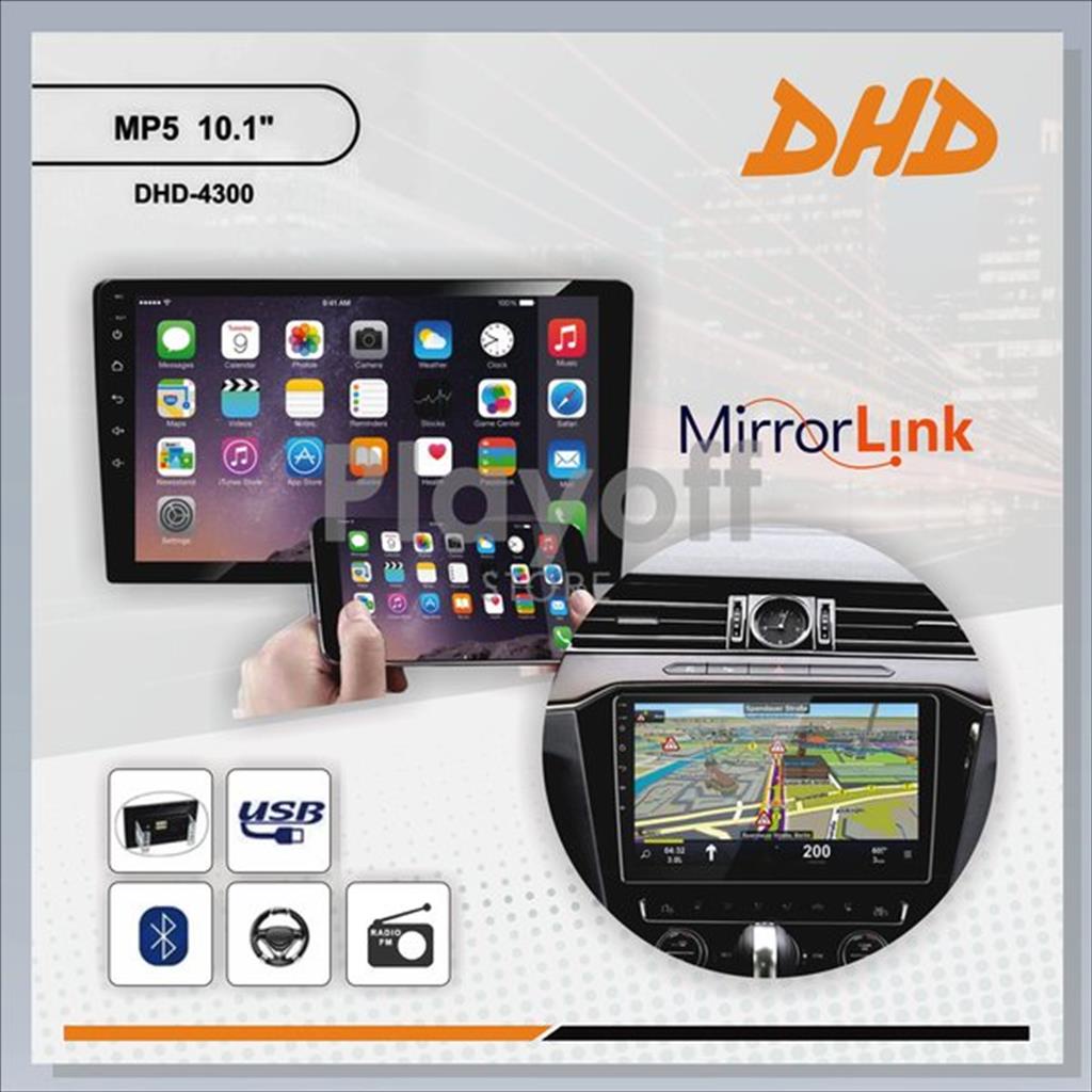 Head Unit Double Din 10 inch Audio Mobil DHD 4300 Tape Mobil Bluetooth Radio MP5 MirrorLink