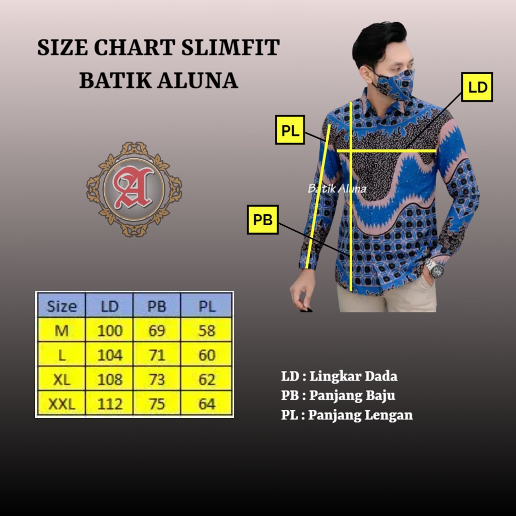 Batik Pria Slimfit Lengan Panjang Premium SBA02