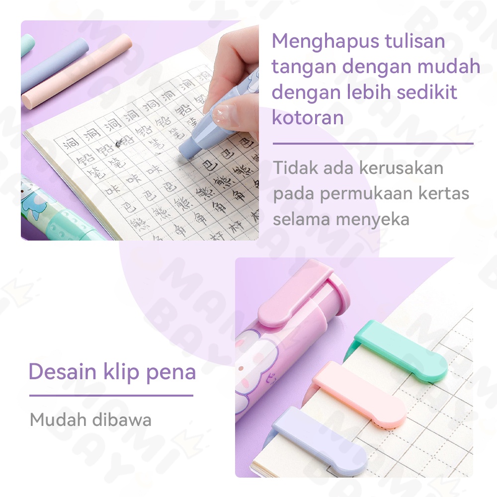 Mamibayi Penghapus Mekanik Set Penghapus Pensil Karakter Free Refill 2 PCS