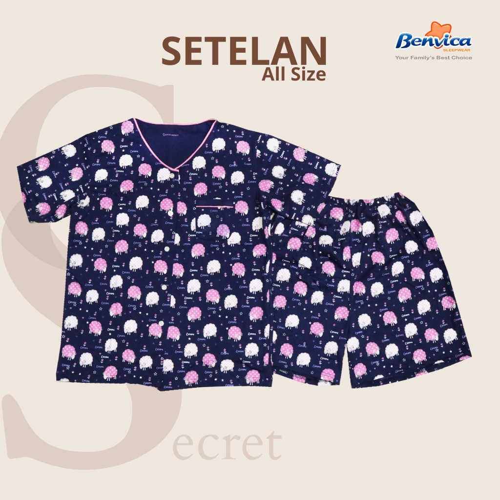 BAJU TIDUR CELANA PENDEK KAOS GINA SECRET - ALL SIZE