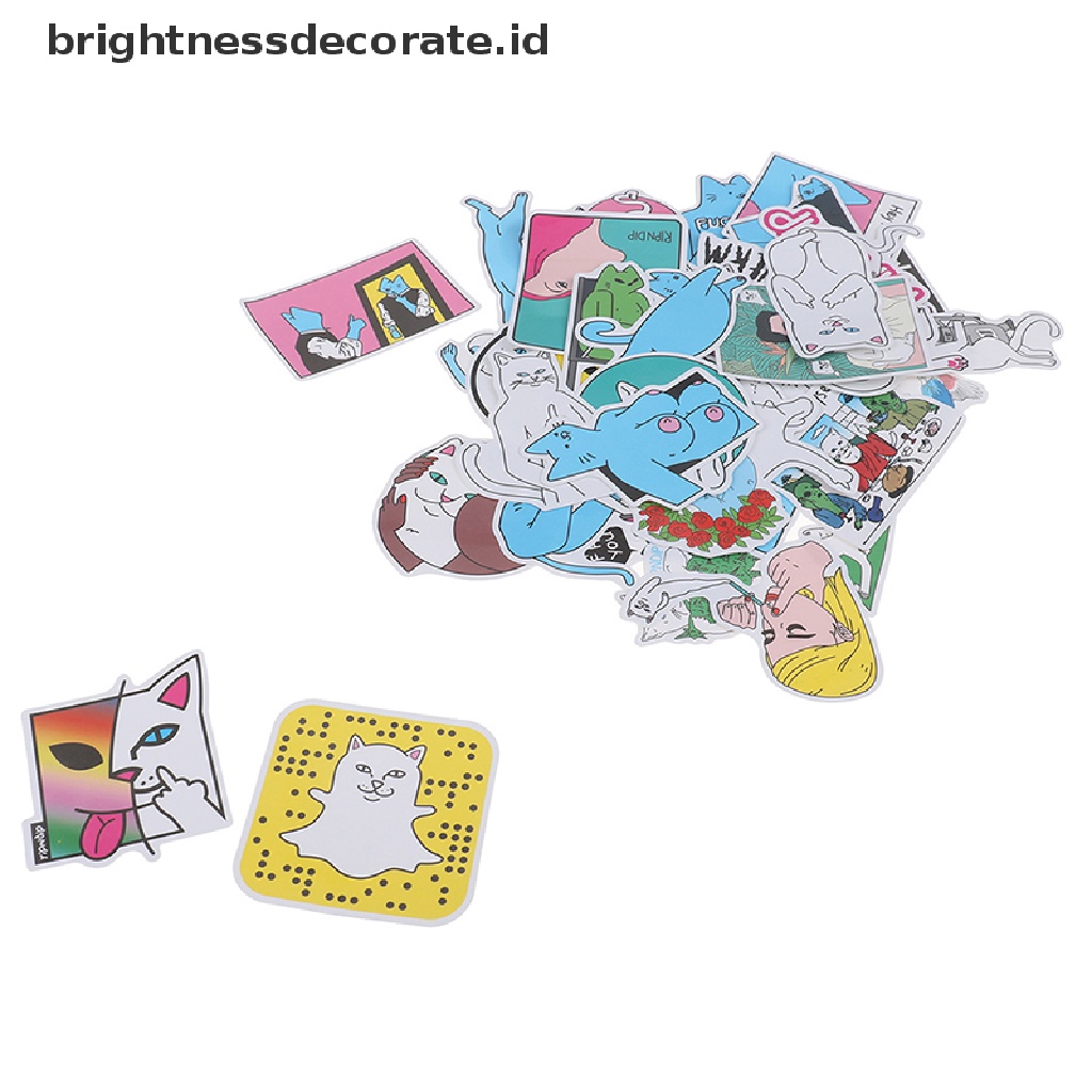 [Birth] 50pcs Stiker RIPNDIP Lucu Bom Skateboard Koper Laptop Decals [ID]