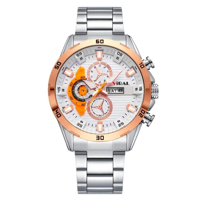 Jam Tangan Pria Import Viral 100% Original Tahan Beku Rantai Baja Anti Karat Berkualitas Free Box Dan Batrai  | Jam Tangan Kasual Pria Analog Tanggal Hari Aktif Full Stainless Steel | Jam Tangan Pria
