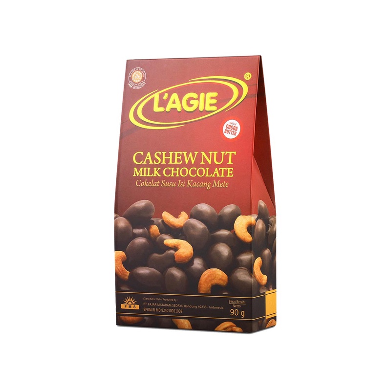 

CHOCOLATE | L'AGIE CASHEW NUT CHOCOLATE MILK 90G BAG | COKLAT KACANG METE