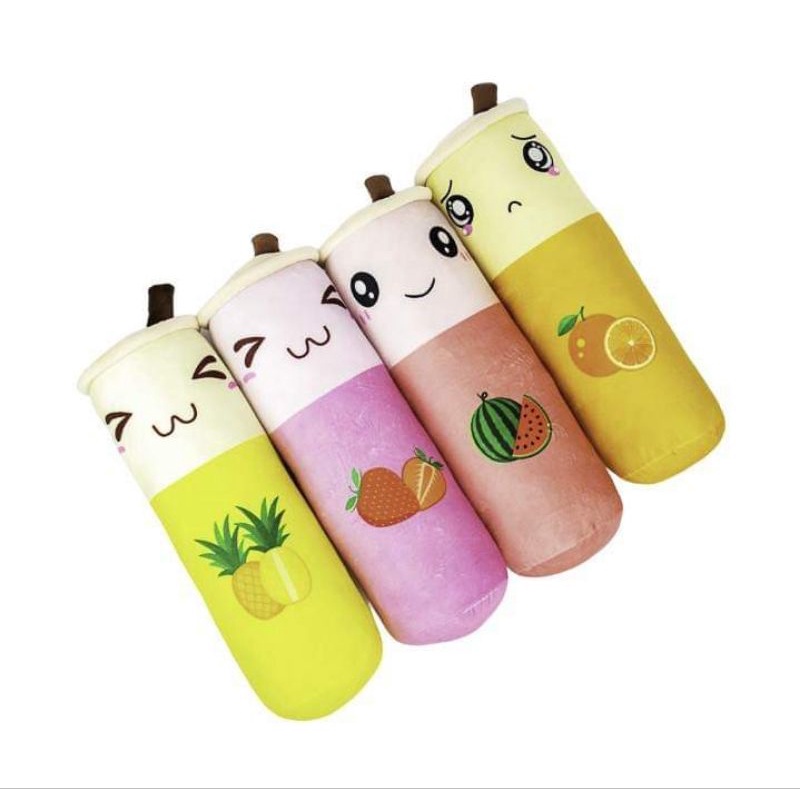 Bantal Guling Anak Karakter Minuman - MINISO Milk Tea Pillow