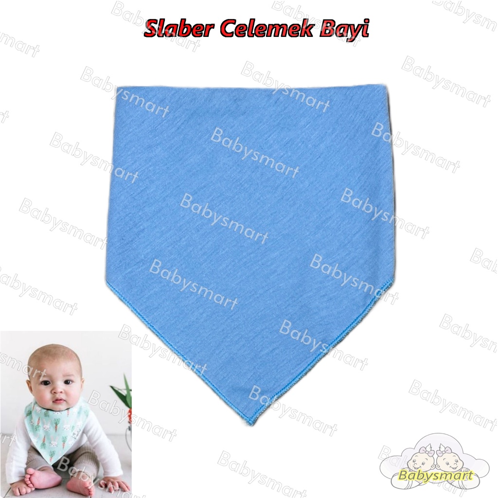 Babysmart - 6 PCS Slaber Slabber BIB Celemek Bayi Anak Model Segitiga POLOSMultifungsi/ Tatakan Air Liur Tadah Iler / Celemek Makan