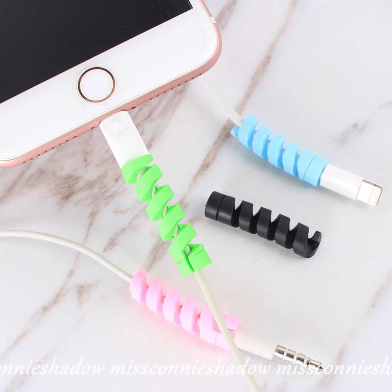 1pc USB Charging Earphone Case Cover Spiral Silikon Pelindung Kabel Data Line Data Silicone Bobbin Winder Pelindung Untuk Semua Ponsel