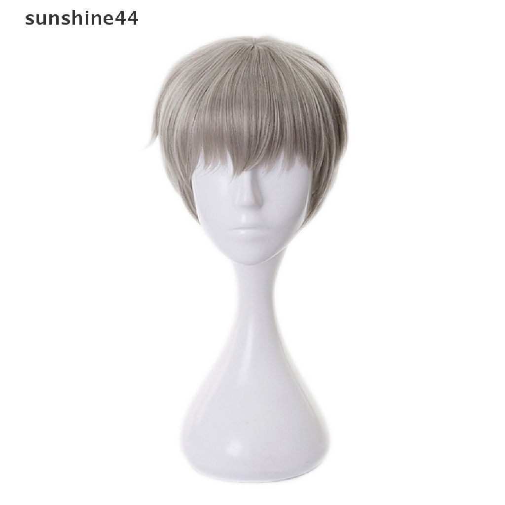 Sunshine Anime Jujutsu Kaisen Toge Inumaki Cosplay Grey Wig Serat Tahan Panas Pendek.