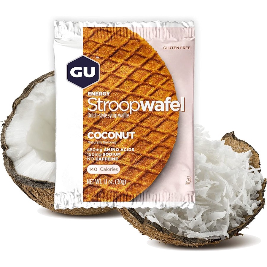 GU Energy Stroopwafel Coconut Sports Nutrition Waffle tenaga lari ride