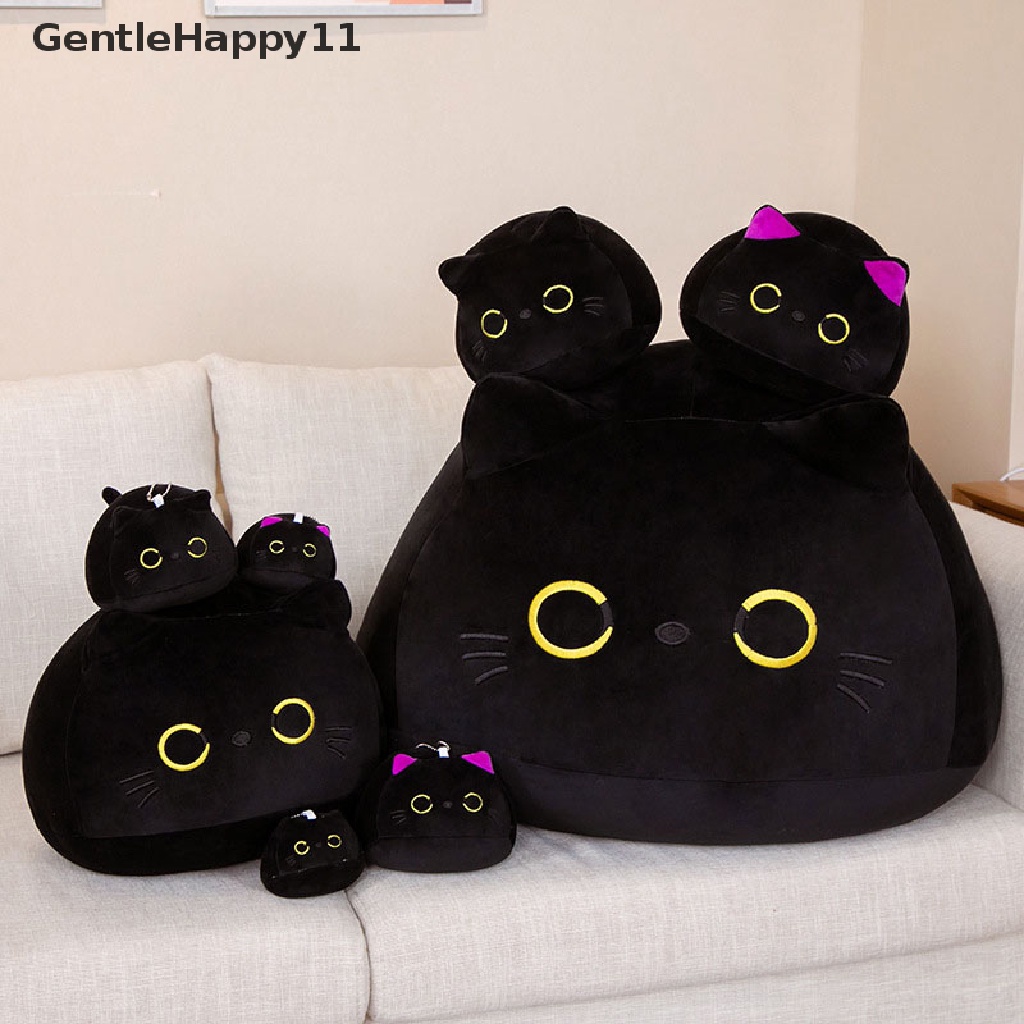 Gentlehappy 10/25CM Hitam Kucing Bantal Lucu Boneka Mewah Liontin Gantungan Kunci Dekorasi id