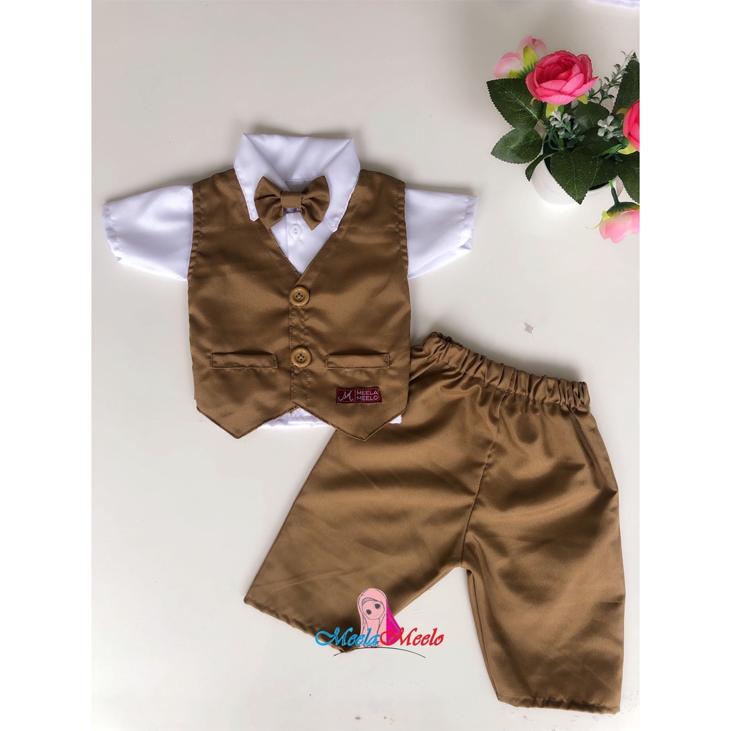 Baby Tuxedo Newborn - Set Tuxedo Baju Kondagan Celana Panjang Jas Tuxedo Rompi Newborn - 6th