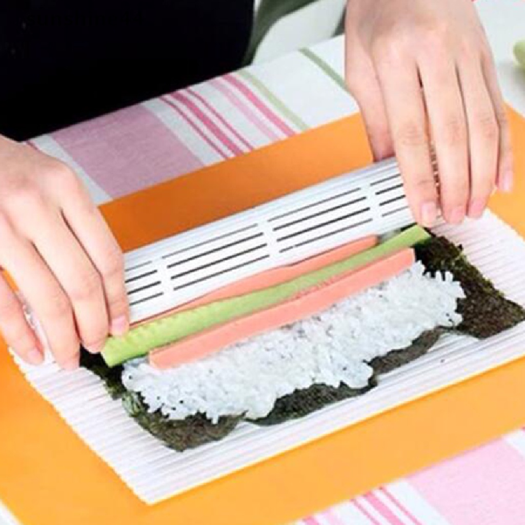 Sunshine 1Pc Cetakan Pembuat Sushi Sushi Roller Mat Alas Cetakan Gulung Sushi Reusable Bisa Dicuci.